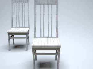 classic wooden kitchen chair 3D Model