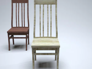 classic wooden kitchen chair 3D Model