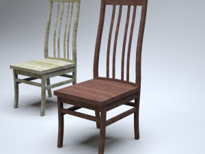 classic wooden kitchen chair 3D मॉडल