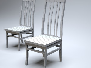classic wooden kitchen chair 3D मॉडल