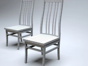 classic wooden kitchen chair 3D Model