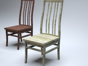 classic wooden kitchen chair 3D मॉडल