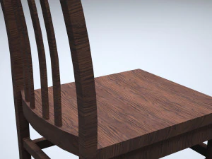 classic wooden kitchen chair 3D Model