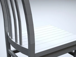 classic wooden kitchen chair 3D Model
