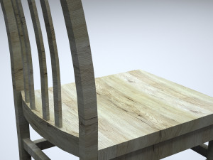 classic wooden kitchen chair 3D मॉडल
