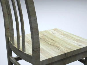 classic wooden kitchen chair 3D Model