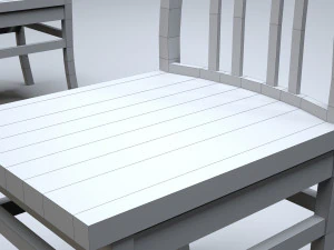 classic wooden kitchen chair 3D Model