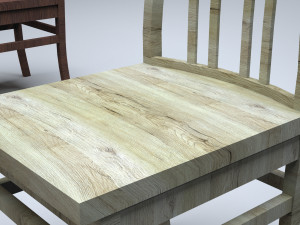 classic wooden kitchen chair 3D मॉडल