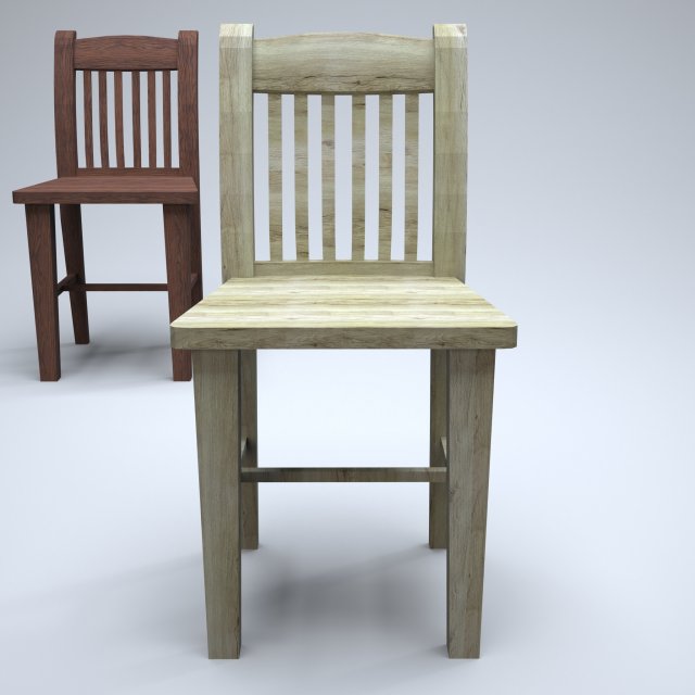 classic wooden kitchen chair 3D 모델 .c4d .max .obj .3ds .fbx .stl .blend