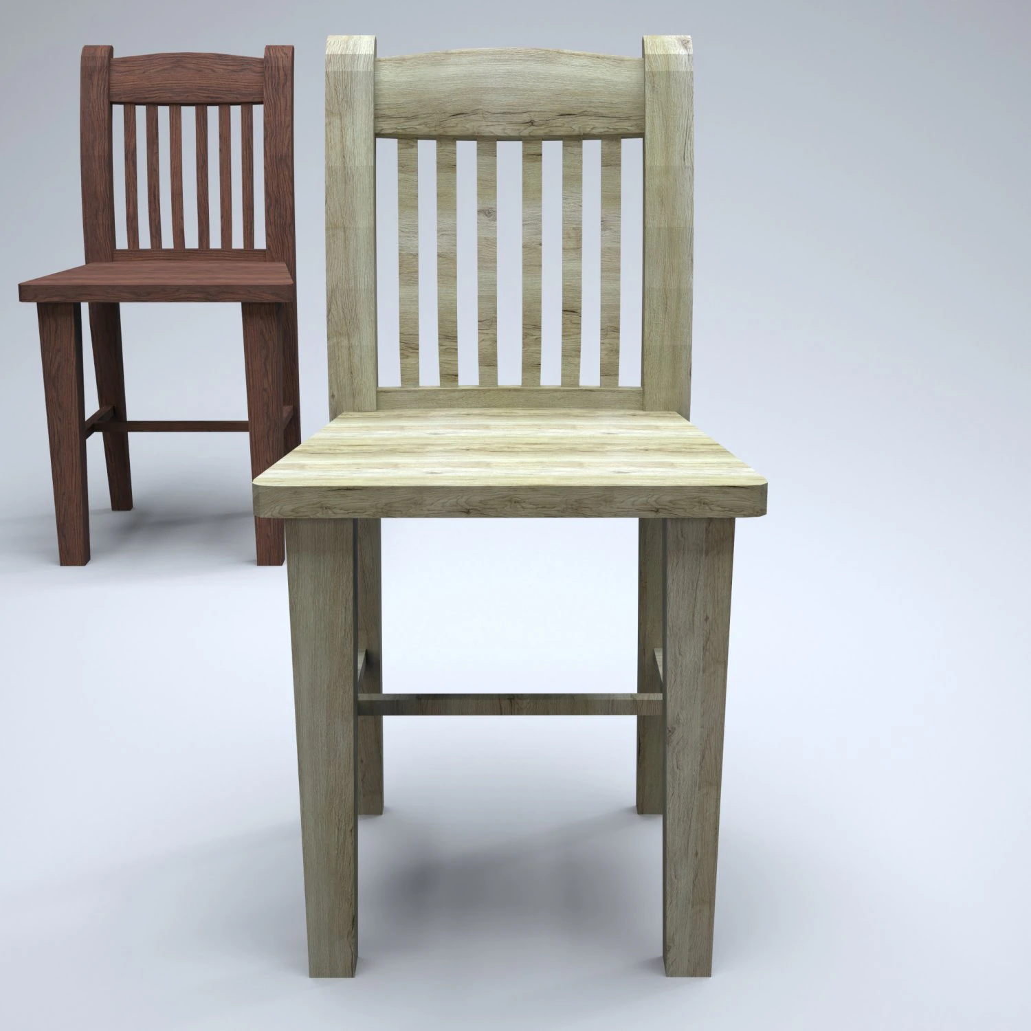 classic wooden kitchen chair 3D Model .c4d .max .obj .3ds .fbx .stl .blend 