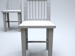 classic wooden kitchen chair 3D 모델
