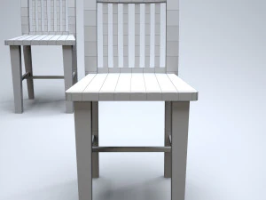 classic wooden kitchen chair 3D Model