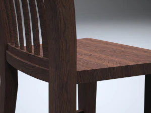 classic wooden kitchen chair 3D Model