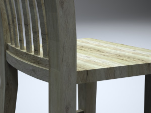 classic wooden kitchen chair 3D 모델