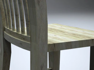 classic wooden kitchen chair 3D Model