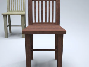 classic wooden kitchen chair 3D Model