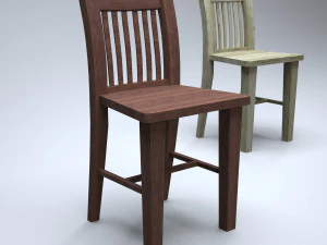 classic wooden kitchen chair 3D Model