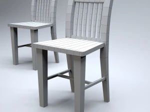 classic wooden kitchen chair 3D Model