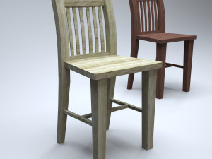 classic wooden kitchen chair 3D 모델