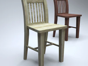 classic wooden kitchen chair 3D Model