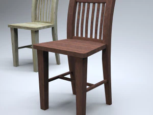 classic wooden kitchen chair 3D Model