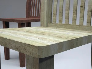 classic wooden kitchen chair 3D Model