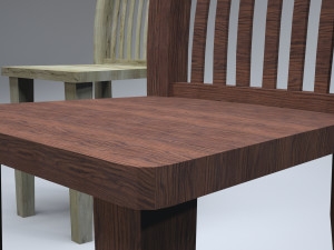 classic wooden kitchen chair 3D 모델