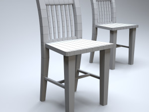 classic wooden kitchen chair 3D 모델