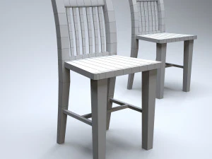 classic wooden kitchen chair 3D Model
