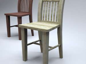 classic wooden kitchen chair 3D 모델