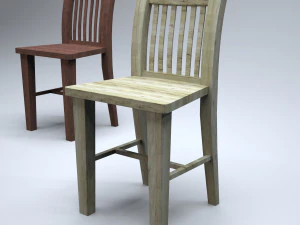 classic wooden kitchen chair 3D Model