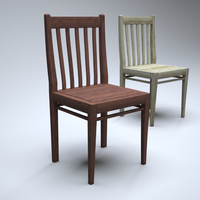 classic wooden kitchen chair high-poly Modelo 3D .c4d .max .obj .3ds .fbx .stl .blend 