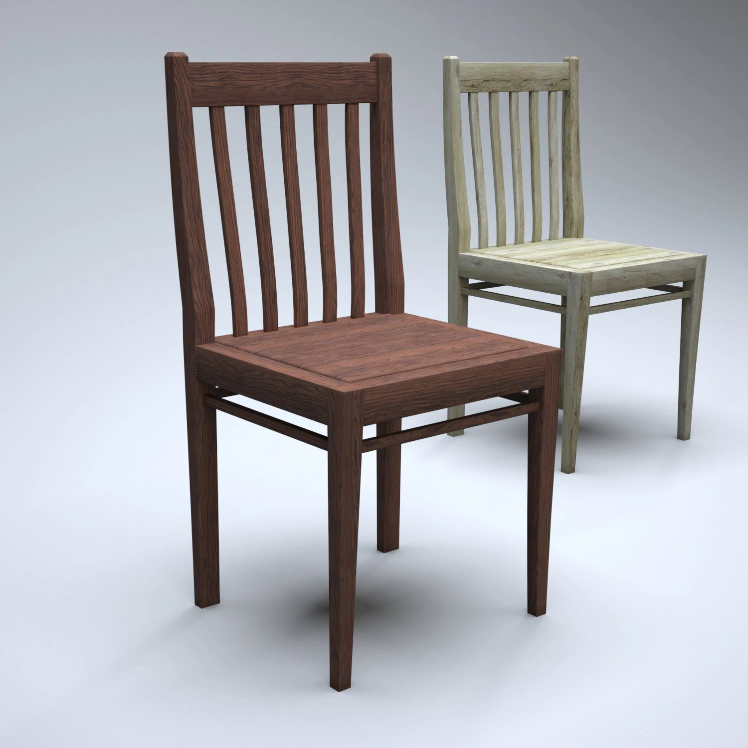 classic wooden kitchen chair high-poly 3D Model .c4d .max .obj .3ds .fbx .stl .blend 