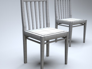 classic wooden kitchen chair high-poly Modelo 3D