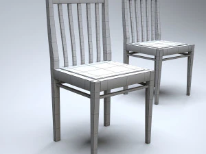 classic wooden kitchen chair high-poly 3D Model