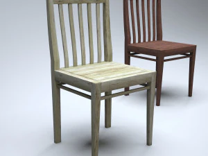 classic wooden kitchen chair high-poly 3D Model