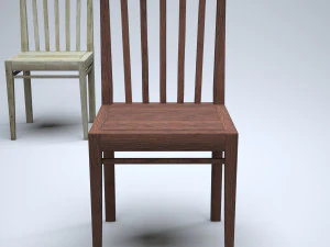 classic wooden kitchen chair high-poly 3D Model