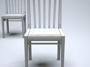 classic wooden kitchen chair high-poly 3D Model