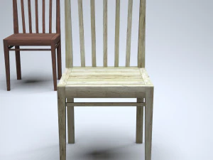 classic wooden kitchen chair high-poly 3D Model