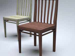 classic wooden kitchen chair high-poly 3D Model
