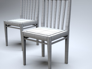 classic wooden kitchen chair high-poly Modelo 3D