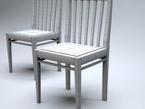 classic wooden kitchen chair high-poly 3D Model