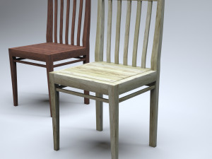 classic wooden kitchen chair high-poly Modelo 3D