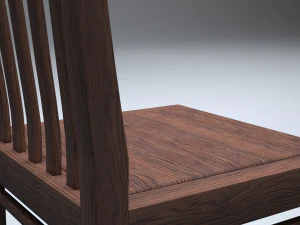 classic wooden kitchen chair high-poly 3D Model