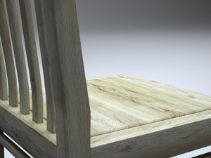 classic wooden kitchen chair high-poly Modelo 3D