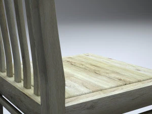 classic wooden kitchen chair high-poly 3D Model