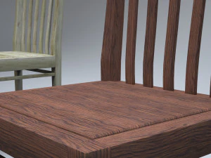 classic wooden kitchen chair high-poly 3D Model