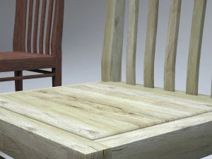 classic wooden kitchen chair high-poly 3D Model