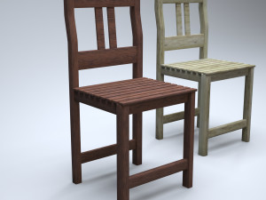 classic wooden kitchen chair high-poly 3D Model
