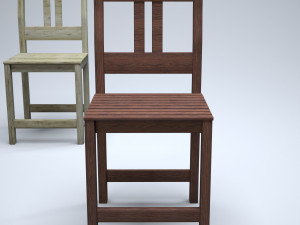 classic wooden kitchen chair high-poly Model 3D